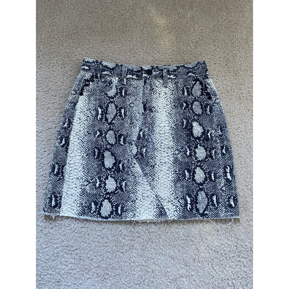 Fashion Nova mini jean skirt, snake skin